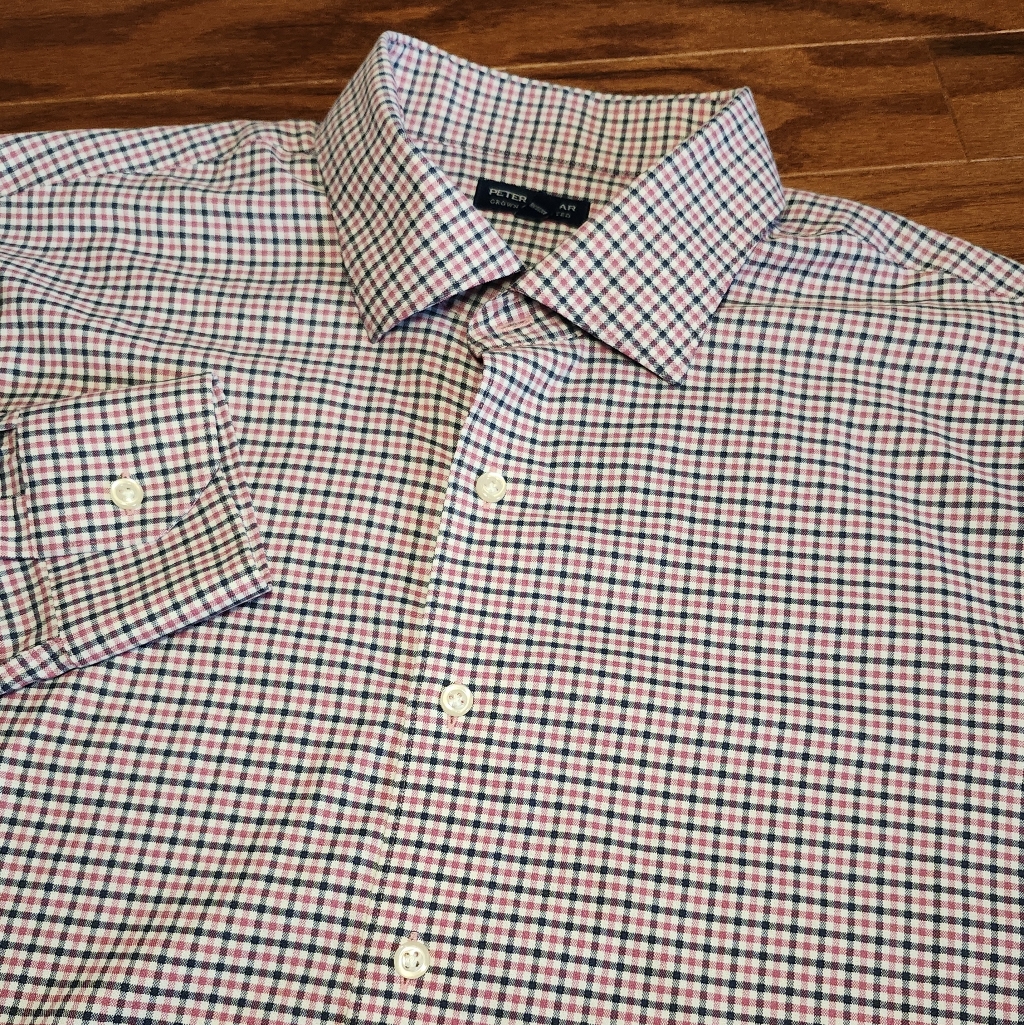 Peter Millar Crown Crafted Men's Checked Performance Button-Up Size Xxl